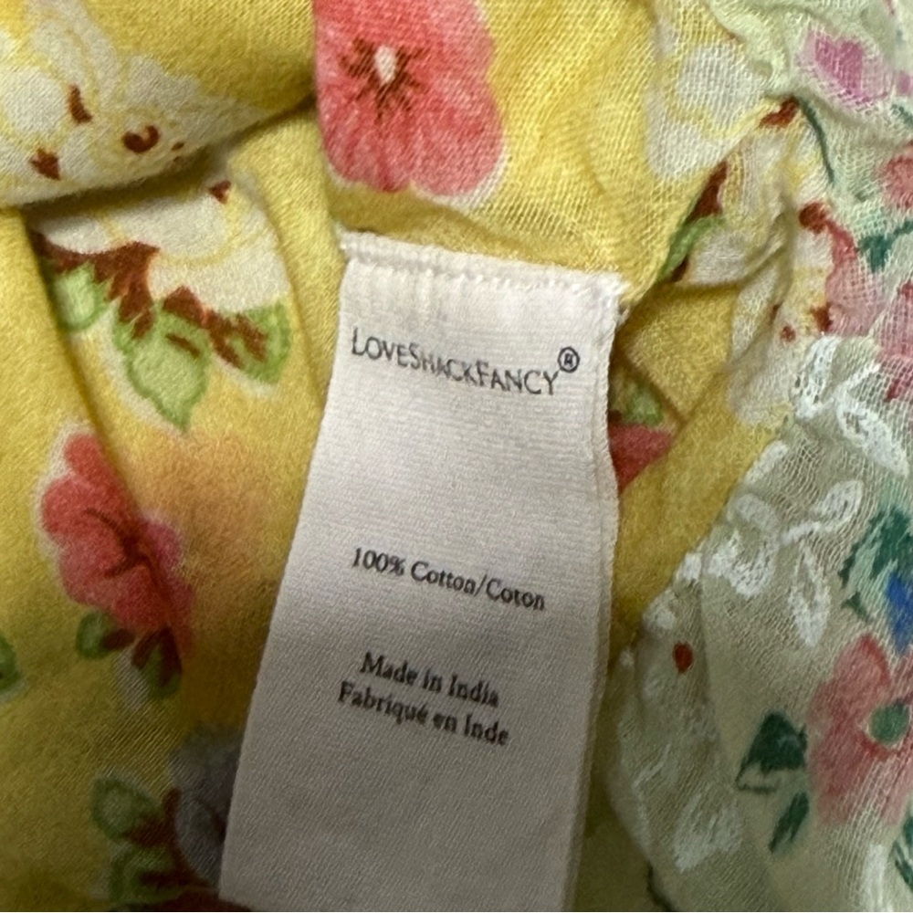 Love shack fancy soleil floral sleeve crop top size Medium - Picture 6 of 7